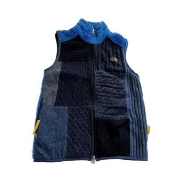 The North Face Knit Patchwork Vest in Blue